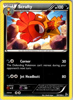 2014 Pokemon Flashfire Scrafty 59/106 Non-Holo - Image 1