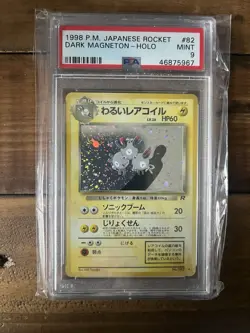 1997 Pokemon Japanese Team Rocket Dark Magneton Holo #82 PSA 9 MINT - Image 1