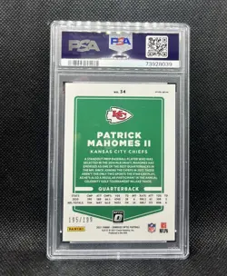 Patrick Mahomes II /199 ORANGE PRIZM PSA 10 2021 Panini Optic Football #34 NFL - Image 2
