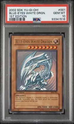 YU-GI-OH! STARTER DECK: KAIBA SDK-001 1ST EDITION BLUE-EYES WHITE DRAGON PSA 10 - Image 1