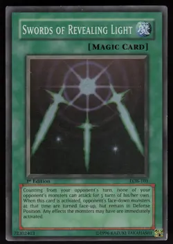 Swords of Revealing Light LOB-101 GLOSSY Super Rare 1st Edition Yu-Gi-Oh - Image 1