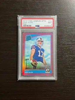 JOSH ALLEN 2018 Donruss Optic PINK PRIZM Rated Rookie RC Card #154 PSA 9 Mint! - Image 1