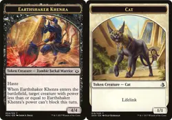 10 Token Cards - EARTHSHAKER KHENRA / CAT - Hour of Devastation - Magic MTG FTG - Image 1