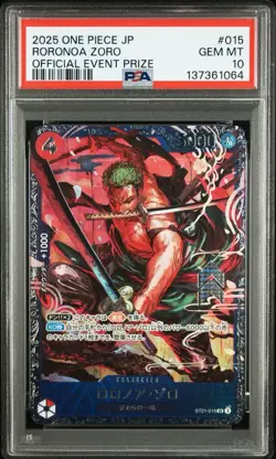 PSA 10 Zoro ST21-015 Flagship Battle 2025 Top 8 Prize ONE PIECE Card Japanese - Image 1