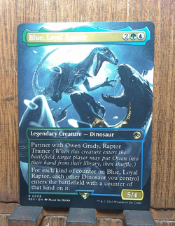 MTG🌳🌊 Blue, Loyal Raptor (Borderless) Universes Beyond: Jurassic World Col❤.. - Image 2