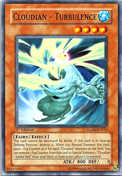Cloudian - Turbulence GLAS-EN013 Yu-Gi-Oh! Card Light Play 1st Edition - Image 1