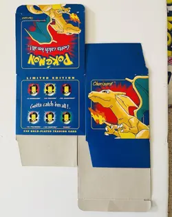 BOX ONLY | 23K Gold Plated CHARIZARD Trading Card 1999 Burger King Pokemon Blue - Image 1