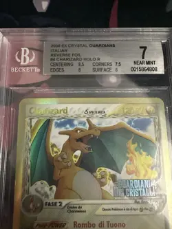 Charizard (Delta Species) 4/100 Crystal Guardians stamped Reverse Holo beckett 7 - Image 2