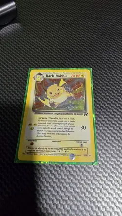 Pokemon Dark Raichu 83/82 Team Rocket Secret Rare SWIRL Holo Unlimited - Image 3