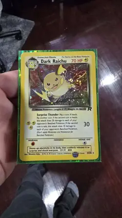 Pokemon Dark Raichu 83/82 Team Rocket Secret Rare SWIRL Holo Unlimited - Image 5