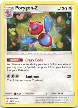 Porygon-Z 157/214 Holo Rare Unbroken Bonds Pokemon Holo Near Mint - Image 1