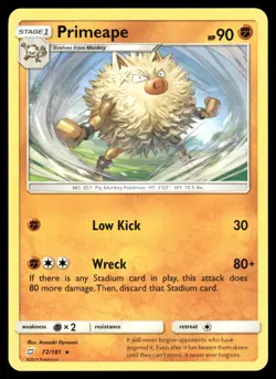 Primeape 72/181 Rare Team Up Pokemon Near Mint - Image 1