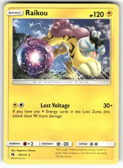 Raikou 79/214 Rare Lost Thunder Pokemon Near Mint - Image 1