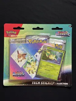 Pokemon TCG Prismatic Evolutions Tech Sticker Collection Blister Leafeon - Image 1