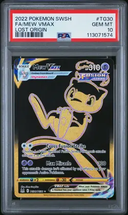 2022 POKEMON SWORD & SHIELD LOST ORIGIN #TG30 FULL ART/MEW VMAX PSA 10 - Image 1