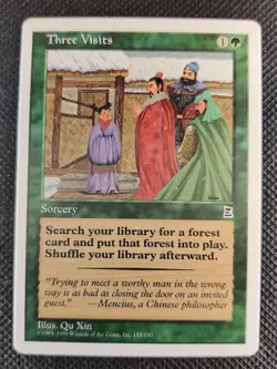Three Visits - Portal Three Kingdoms - Magic Card MTG - Near Mint - Image 1