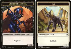 10 Token Cards - STEADFAST SENTINEL / CAT - Hour of Devastation - Magic MTG FTG - Image 1