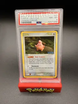 2005 POKEMON EX UNSEEN FORCES #21 CLEFFA REVERSE FOIL PSA 8 NM mint - Image 1
