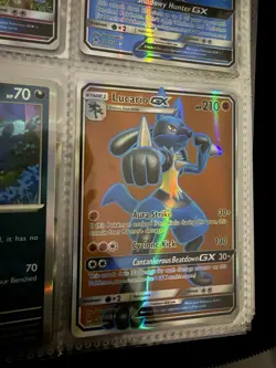 Pokemon Lucario GX Full Art Ultra Rare Holo SM Forbidden Light 122/131 210 MP - Image 1