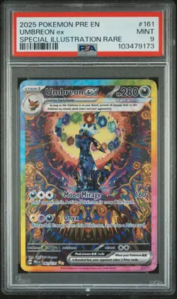 2025 POKEMON PRISMATIC EVOLUTIONS SPECIAL ILLUSTRATION RARE UMBREON EX PSA 9 - Image 1