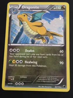 2013 POKEMON TCG DRAGONITE 83 PLASMA FREEZE HOLO RARE LP - Image 1