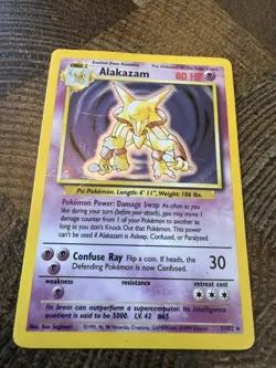 Pokemon Rare Alakazam 001/102 Base Set Holo - Image 3