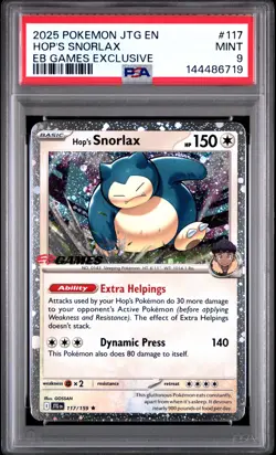 PSA 9 Hop's Snorlax 117/159 EB Games Exclusive Promo Journey Together Pokemon - Image 1