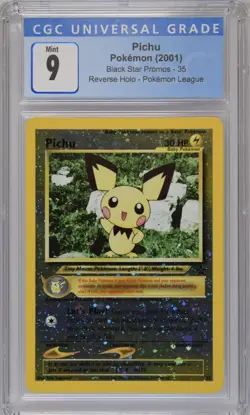 2001 Pokemon League Pichu Black Star Promo BSP Holo #35 CGC 9 - Image 1