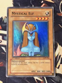 Yugioh: Mystical Elf - LOB-062 - Super Rare - 1st Edition - HP (US Print) - Image 1