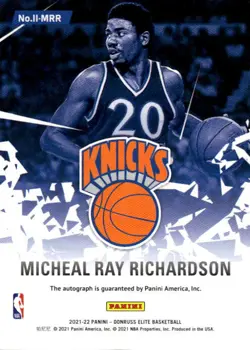 2021-22 Donruss Elite Micheal Ray Richardson #II-MRR Impact Impressions 14E - Image 2