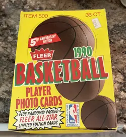 1990 FLEER BASKETBALL WAX BOX one owner (#26 JORDAN 10U) 36 PACKS unsearched - Image 1