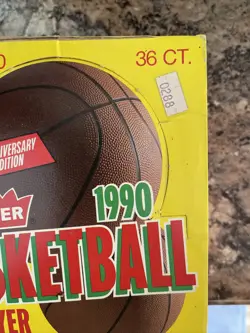 1990 FLEER BASKETBALL WAX BOX one owner (#26 JORDAN 10U) 36 PACKS unsearched - Image 3