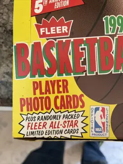 1990 FLEER BASKETBALL WAX BOX one owner (#26 JORDAN 10U) 36 PACKS unsearched - Image 5