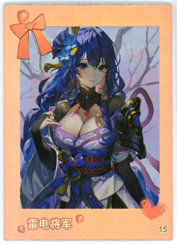 ❤RAIDEN SHOGUN - Anime Waifu Trading Card - DIMENSIONAL OKA - P-15 - GENSHIN - Image 1