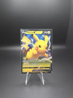 Pokemon TCG Pikachu v SWSH061 Full Art Holo Card Sword and Shield Promo - Image 1