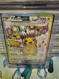 Pokemon TCG Sv08: Surging Sparks Pikachu EX Holo Ultra Rare Card 219/191 - Image 1