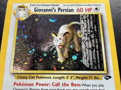 Giovanni’s Persian Holo Rare 8/132 2000 Gym Challenge Pokemon Card LP - Image 2