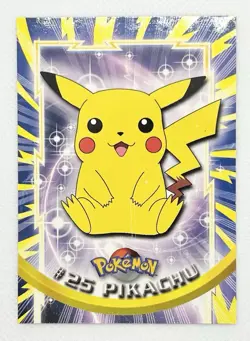 Pikachu 1999 Topps #25 Pokemon Card Blue Logo TV Animation Non Holo NM - Image 1