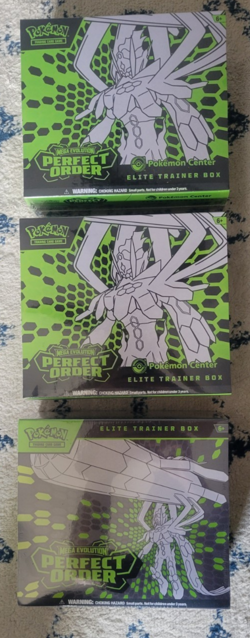 3 Boxes Pokemon Center Mega Evolution Perfect Order Elite Trainer Box Zygarde - Image 1