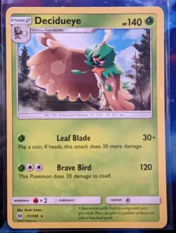 Pokemon TCG Decidueye Sun & Moon Base Set 11/149 Regular Rare - Image 1