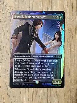MTG Squall SeeD Mercenary Standard Showdown Promo Borderless FOIL Final Fantasy - Image 1