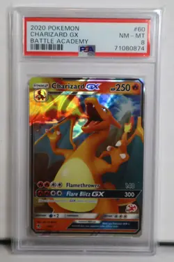 2020 Pokemon TCG Charizard GX 60 Battle Academy Holo PSA 8 Near Mint- Mint - Image 1