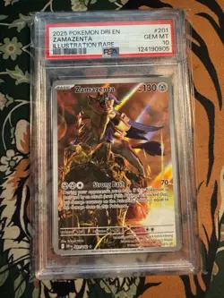 Pokemon 2025 SV Destined Rivals Dri en Zamazenta #201/182 Psa 10 - Image 1