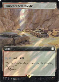 1x MTG Sunscorched Divide Extended Art Surge Foil - Fallout PIP 973 VLP Card - Image 1