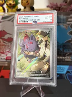Pokemon N's Zorua black star Promo 189 Journey Together ETB PSA 10 - Image 1