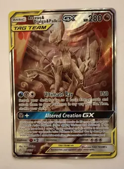 Pokemon Arceus & Dialga & Palkia GX 221/236 Sm-Cosmic Eclipse Full Art Holo - Image 1