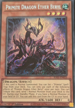 RA05-EN033 Primite Dragon Ether Beryl Secret Rare 1st Edition NM YuGiOh Card - Image 1