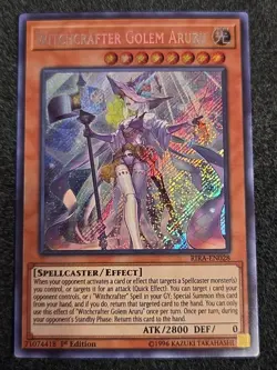 Yugioh Witchcrafter Golem Aruru RIRA-EN028 Secret Rare NM 1st Ed - Image 1