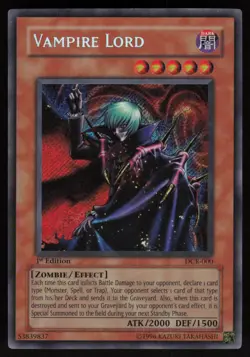 Vampire Lord DCR-000 Secret Rare Dark Crisis 1st Edition Yu-Gi-Oh - Image 1