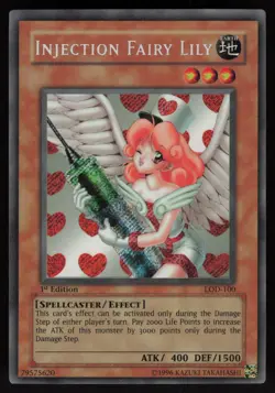 Injection Fairy Lily LOD-100 Secret Rare Legacy of Darkness 1st Edition Yu-Gi-Oh - Image 1